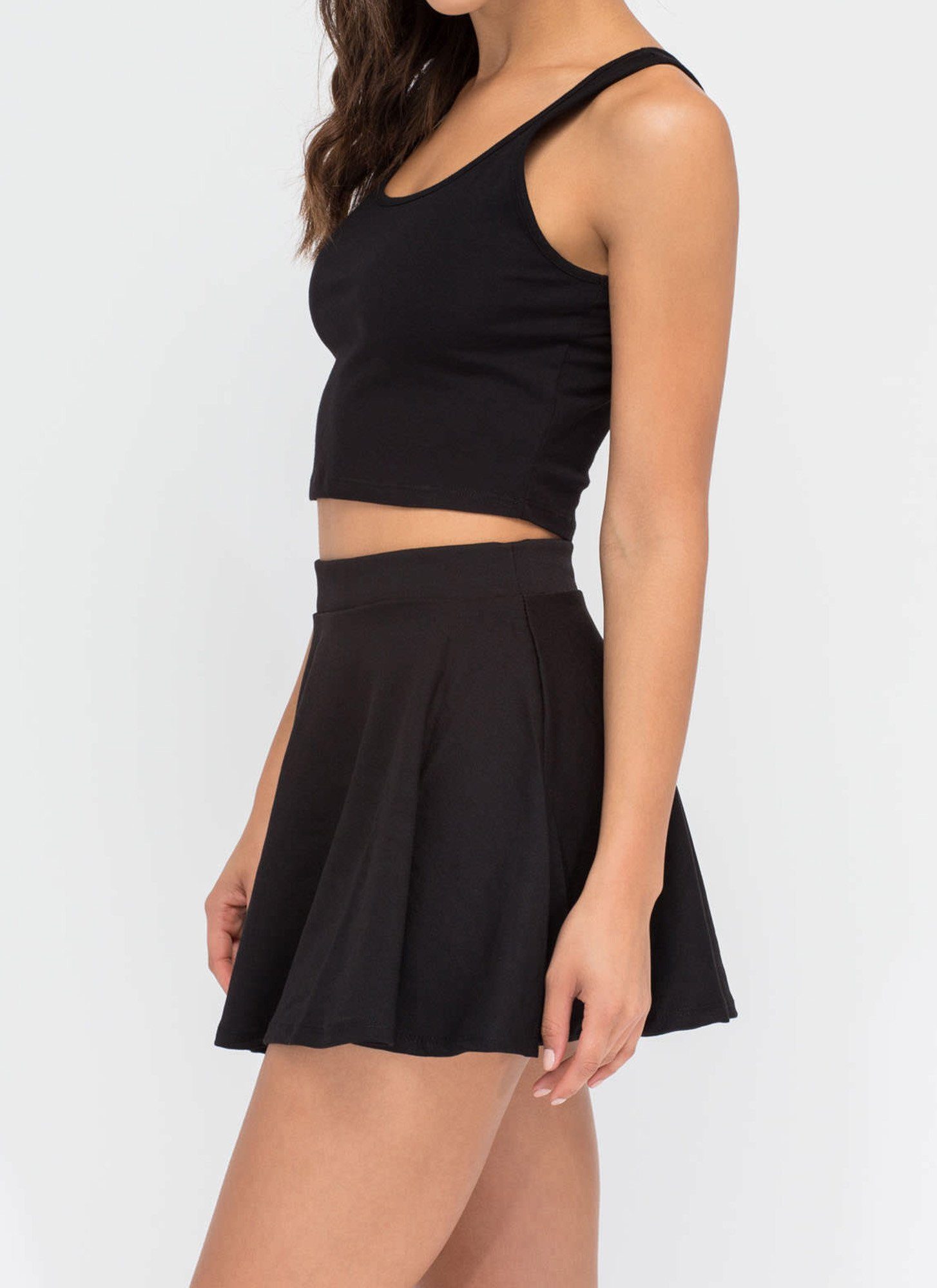 Very black cheap skater skirt